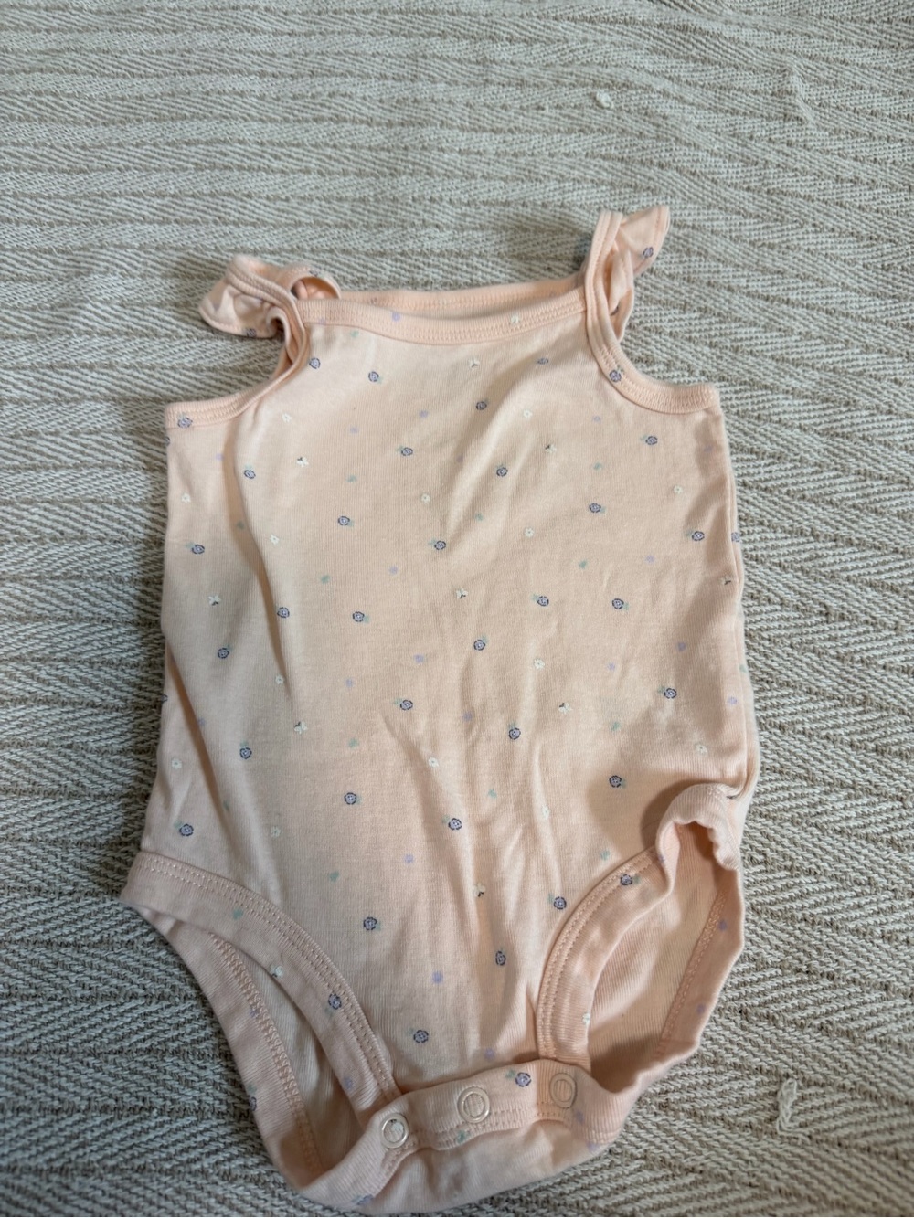 Carter's Peach Dot Tie-Shoulder Baby One-Piece Bodysuit